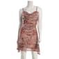 Juniors Madden Girl Mesh Padded Cup Cowl Neck Ruch Skater Dress - image 2