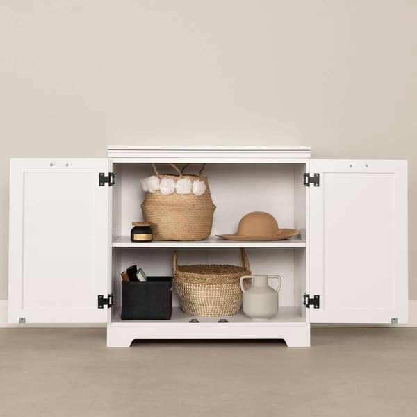 South Shore Prairie Pure White 2-Door Storage Cabinet
