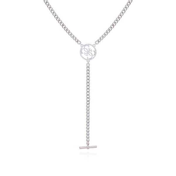 Guess Silver-Tone Toggle Bar Pendant Lariat Necklace - image 