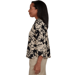 Womens Alfred Dunner Travel Advisory 3/4 Sleeve Floral Blouse