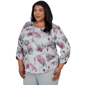 Plus Size Alfred Dunner Vail 3/4 Ruch Sleeves Floral Blouse - image 3