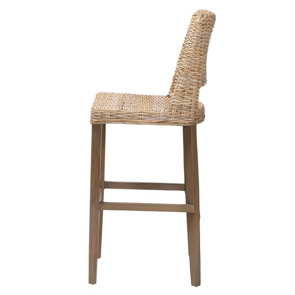 bali & pari Magy Modern Bohemian Kubu Rattan Bar Stool