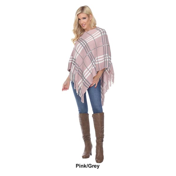 White Mark Double Plaid Dakota Poncho