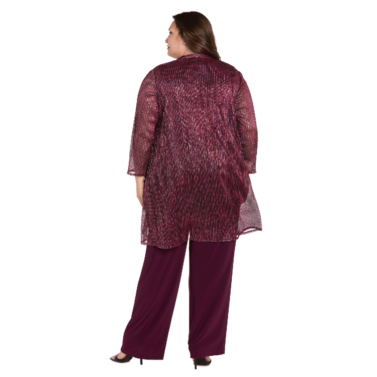 Plus Size R&M Richards Sequined Duster Pant Set