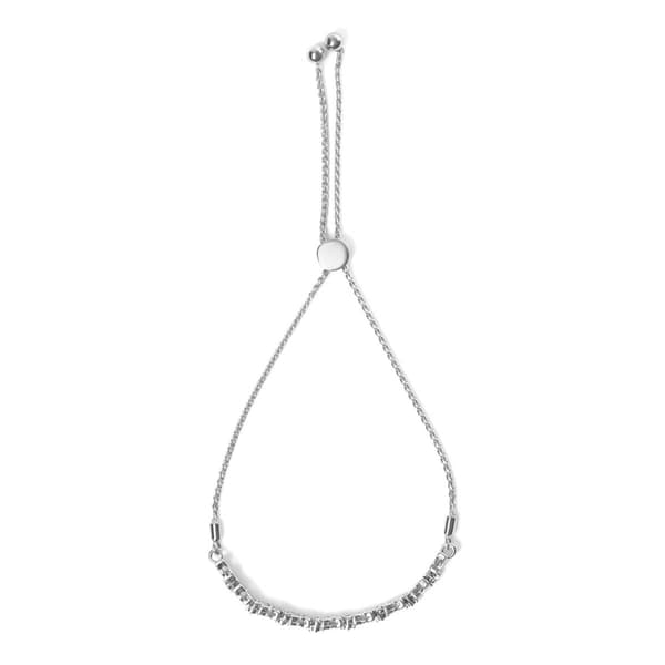 Haus of Brilliance Silver 1/4ctw. Diamond Adjustable Bracelet