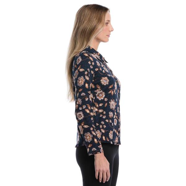 Womens Rafaella® Long Sleeve Floral Button Front Blouse