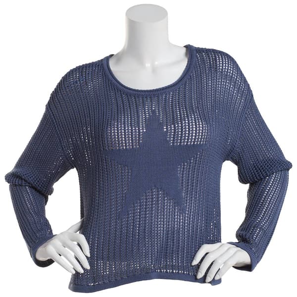 Juniors No Comment Indie Intarsia Pullover Sweater