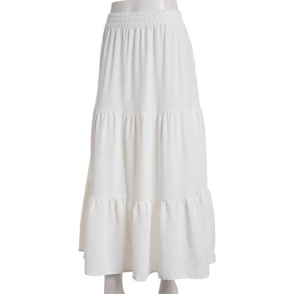 Womens NY Collection Three Tiered Solid Skirt - image 