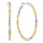 Athra Fine 40mm Silver Plated Two-Tone Diamond-Cut Hoop Earrings - image 1