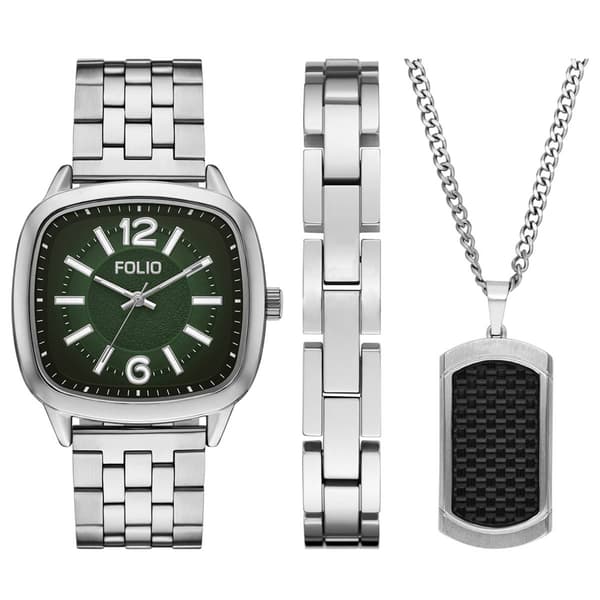 Mens Folio Watch/Bracelet/Dog Tag Necklace  - FMDFL6077