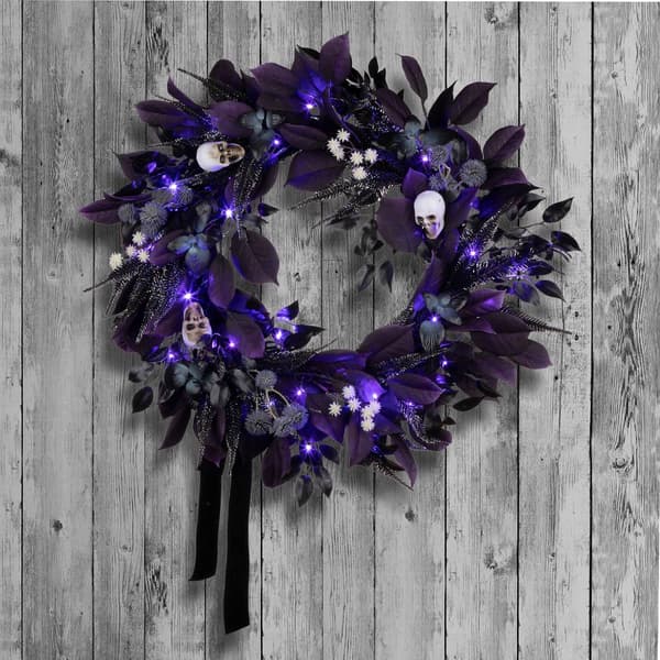 National Tree 26in. Artificial Floral Mini Skull Wreath