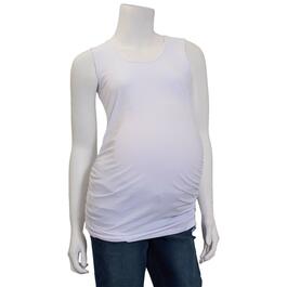Womens Times Two Side Ruched Solid Maternity Tank Top