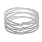 Roman Silver-Tone Crystal Cup Chain Triple Row Cuff Bracelet - image 2