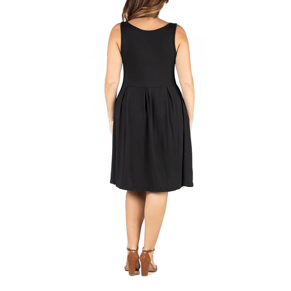 Plus Size 24/7 Comfort Apparel Sleeveless Pocket Shift Dress