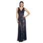 Womens R&M Richards Embellished V-Neck Beaded Evening Gown - image 1