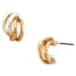 Design Collection Two-Tone Double Bypass Hoop Earrings - image 1