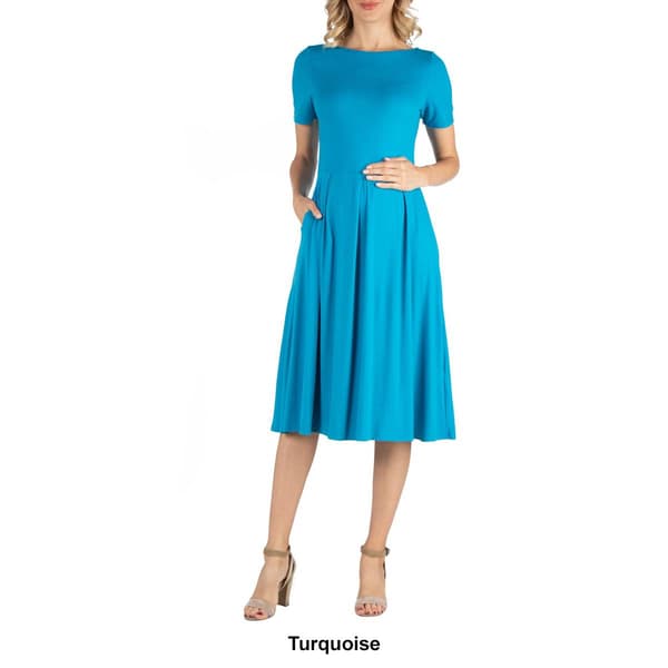 Womens 24/7 Comfort Apparel Maternity Fit & Flare Dress