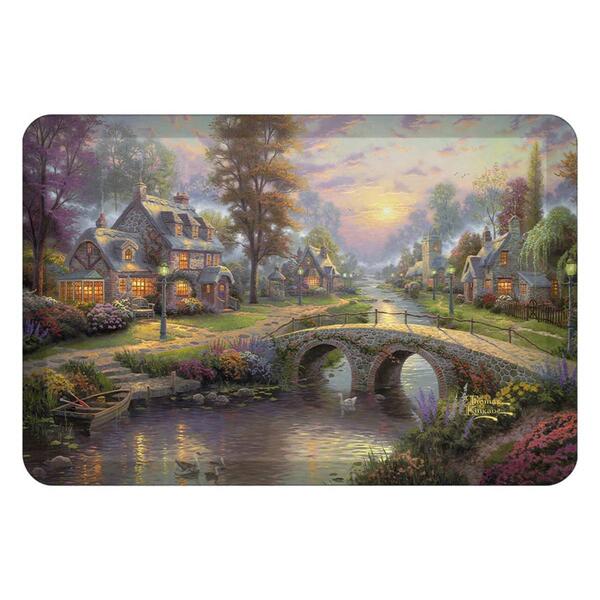Kinkade Sunset On Lamplight Lane Anti-Fatigue Kitchen Mat - image 