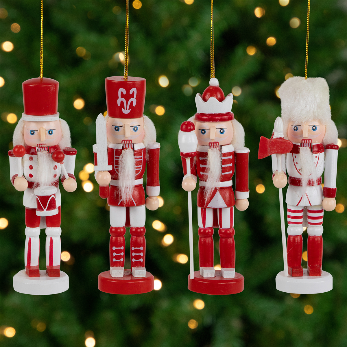 Northlight 4ct. Nutcracker Soldiers Wooden Christmas Ornaments