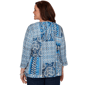 Plus Size Alfred Dunner Classics 3/4 Sleeve Patchwork Blouse - image 2