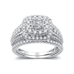Nova Star(R) Lab Grown Diamond Double Cushion Halo Bridal Set