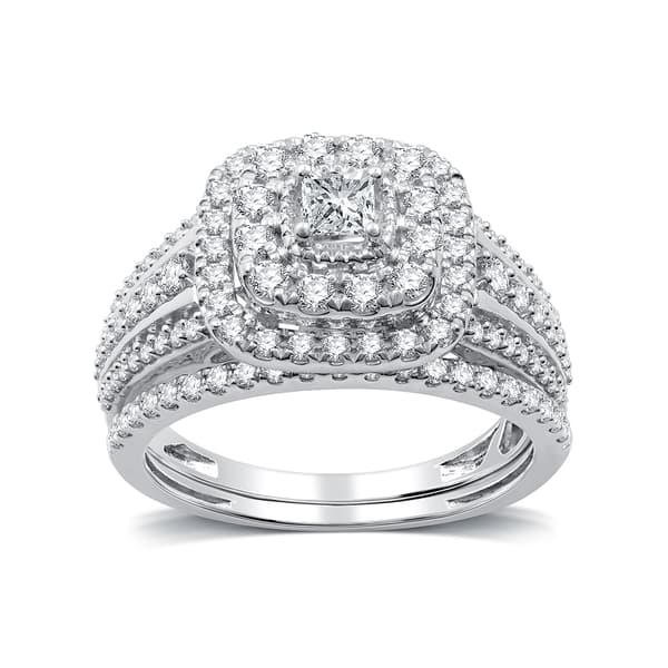 Nova Star&#40;R&#41; Lab Grown Diamond Double Cushion Halo Bridal Set