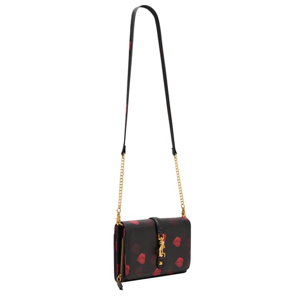 Betsey Johnson Kisses Gold Crossbody Wallet