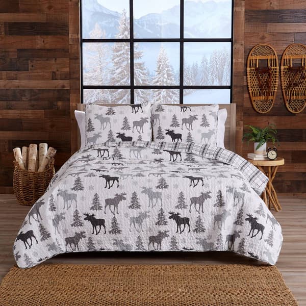 FreshFolds 3pc. Premium Nature Reversible Bedspread Quilt Set - image 