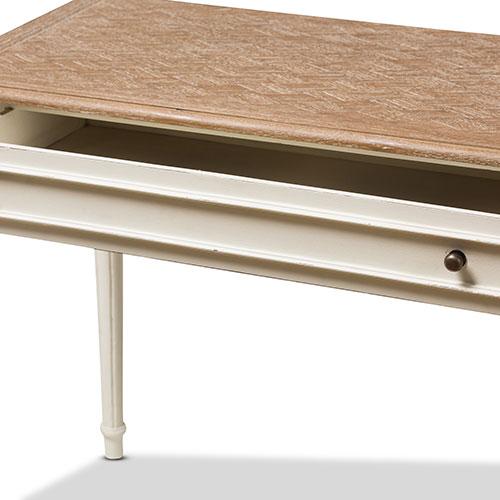 Baxton Studio Marquetterie Oak & Whitewash Writing Desk