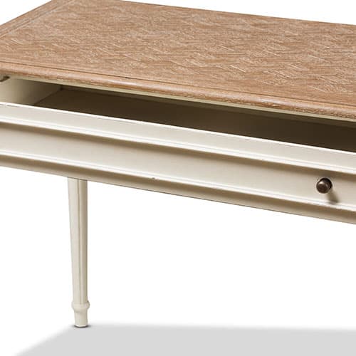 Baxton Studio Marquetterie Oak & Whitewash Writing Desk