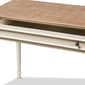 Baxton Studio Marquetterie Oak & Whitewash Writing Desk - image 4