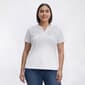 Plus Size Hasting & Smith Short Sleeve Split Neck Lurex Tee - image 2