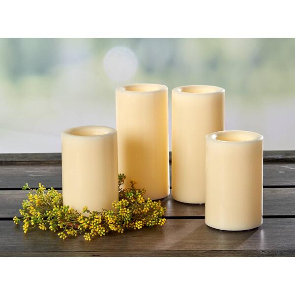 4pk. Wax All Weather LED Candles - image 