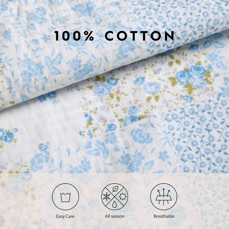 Laura Ashley® Kenna 136 Thread Count Reversible Quilt Set