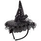 Womens Happy Halloween Lace & Sequin Witch Hat Headband - image 1
