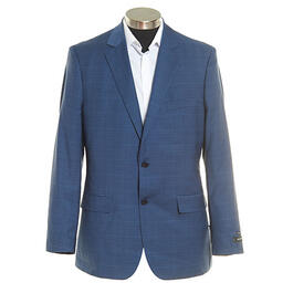 Mens Jones New York Suit Separates Plaid Stretch Jacket - Blue