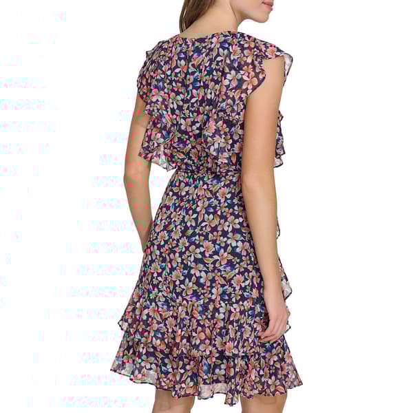 Womens Tommy Hilfiger Flutter Sleeve V-Neck Fit & Flare Dress