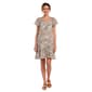 Womens Robbie Bee Short Sleeve Ruffle Hem Floral Leaf Shift Dress - image 1