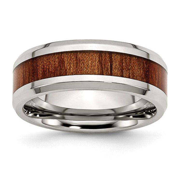 Mens Gentlemen's Classics(tm) Wood Enamel Inlay Wedding Band