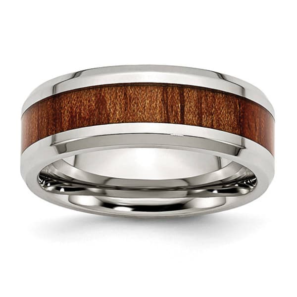 Mens Gentlemen's Classics&#40;tm&#41; Wood Enamel Inlay Wedding Band - image 