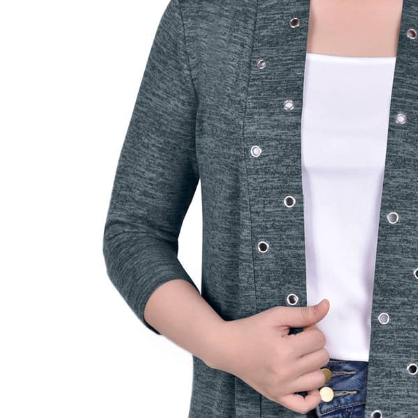 P/H 8/25 Petite NY Collection 3/4 Sleeve Cardigan with Grommets