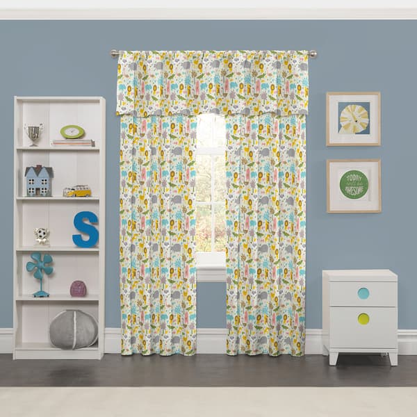 Jungle Party Print Fabric Rod Pocket Valance - 42x84