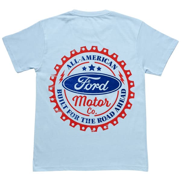 Young Mens Ford Motor Co. Short Sleeve Graphic Tee - Chambray