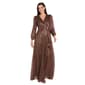 Petite R&M Richards Long Sleeve Crinkle Wrap Evening Dress - image 1