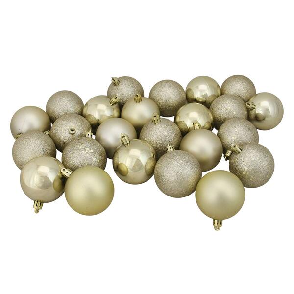 Northlight Seasonal 24ct. Champagne Christmas Ball Ornaments - image 