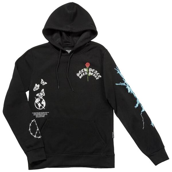 Young Mens Brooklyn Cloth Seek Peace Fleece Hoodie - image 