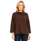 Petite Ali Miles 3/4 Sleeve Mock Neck Brushed Solid Sweater - image 1