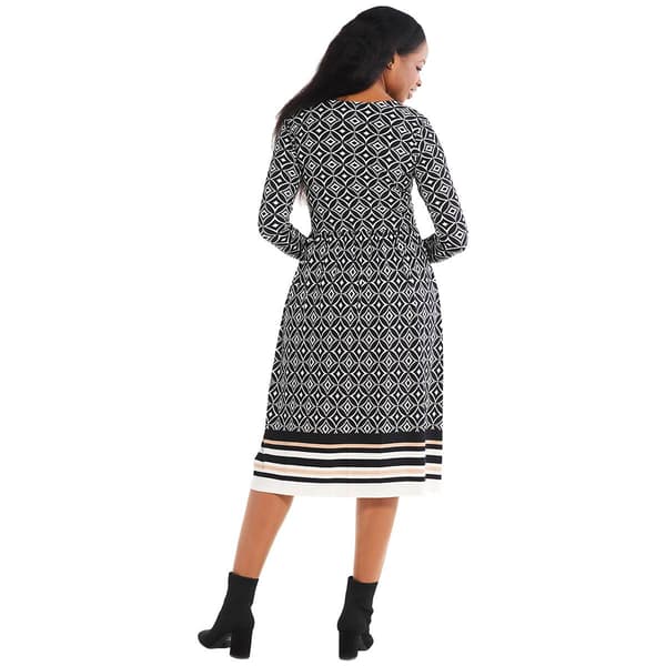 Womens Luxology Long Sleeve Side Buckle Sheath Dress