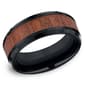 Mens Endless Affection(tm) 8mm Black Cobalt Rosewood Inlay Band - image 1