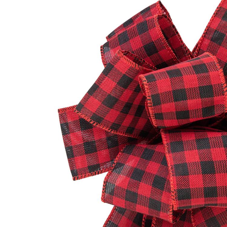 Northlight Seasonal 19in. Buffalo Plaid Christmas Bow Tree Topper